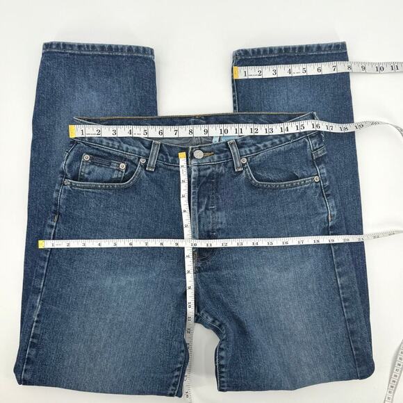 Calvin Klein Vintage 90s Low Rider Omega Pocket Jeans All Over Sandblast Size 11 - Picture 9 of 11